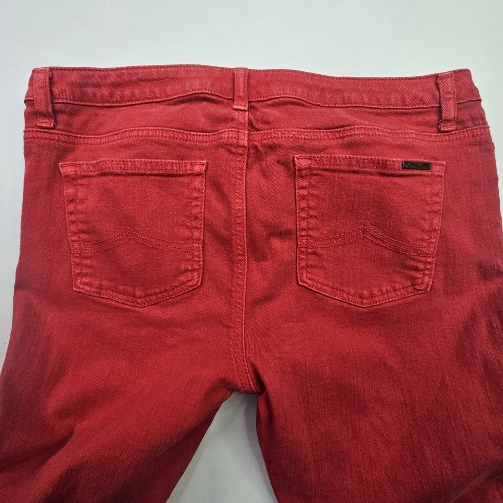 Michael Kors Skinny Jeans Women's Size 10 Red Stretch Denim Low Rise Trousers